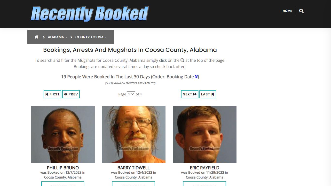 Recent bookings, Arrests, Mugshots in Coosa County, Alabama